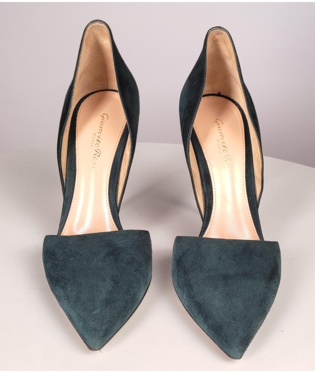 GIANVITO ROSSI Зеленые замшевые туфли, фото 2