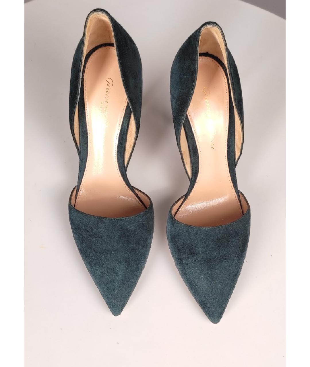 GIANVITO ROSSI Зеленые замшевые туфли, фото 3