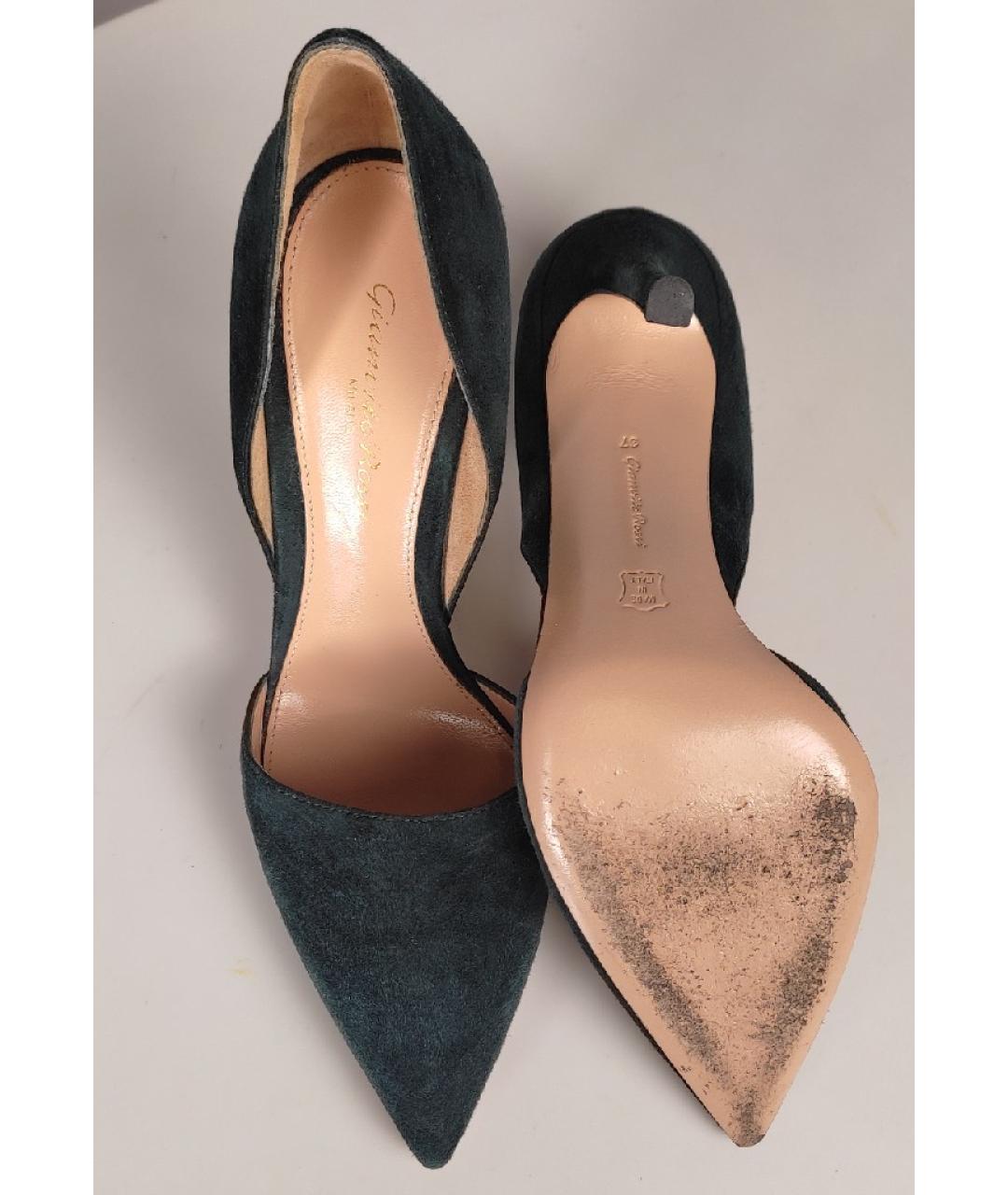 GIANVITO ROSSI Зеленые замшевые туфли, фото 5