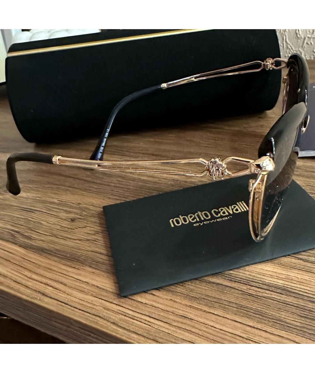 ROBERTO CAVALLI Золотые металлические солнцезащитные очки, фото 4