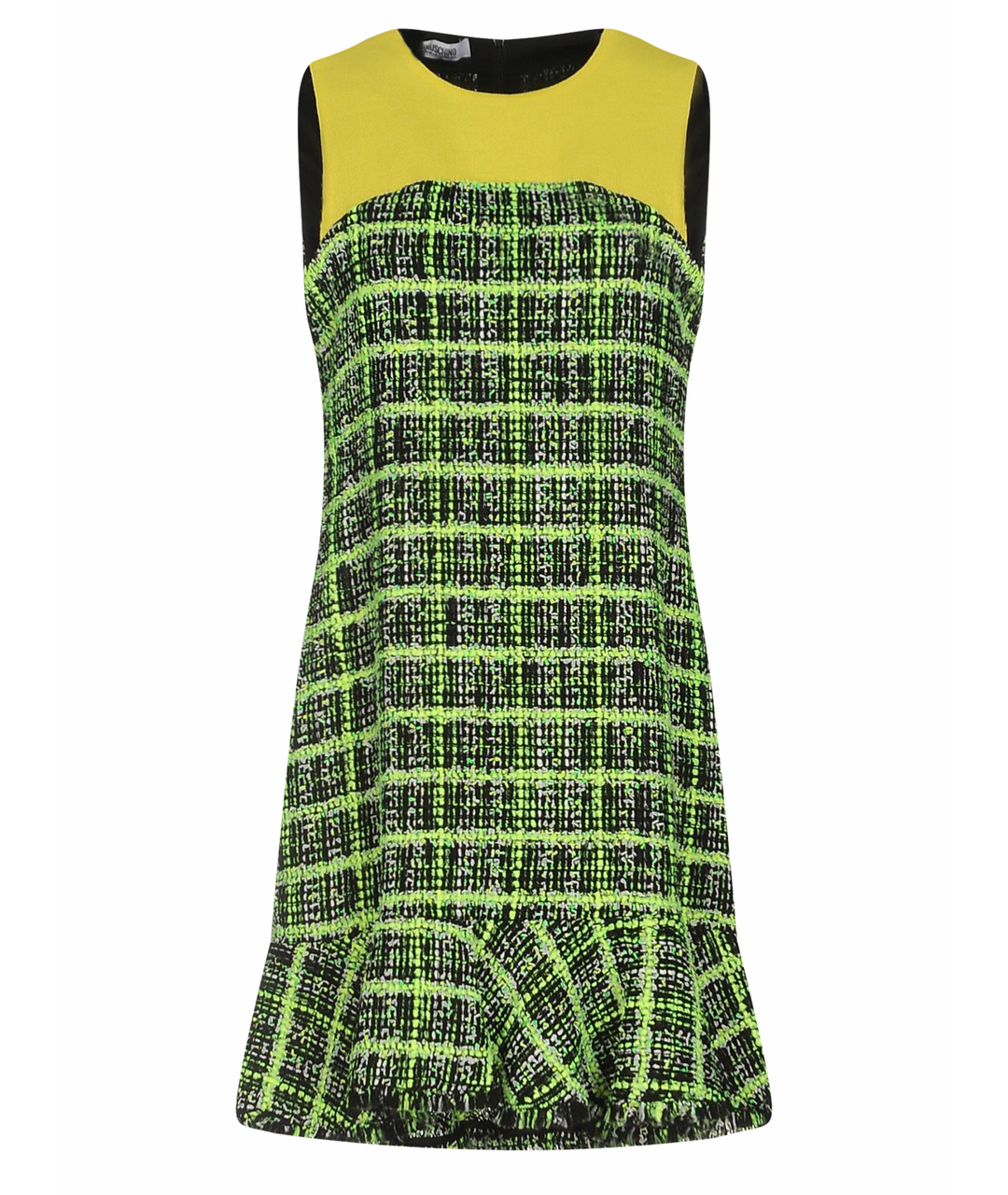 BOUTIQUE MOSCHINO Салатовыое твидовое повседневное платье, фото 1