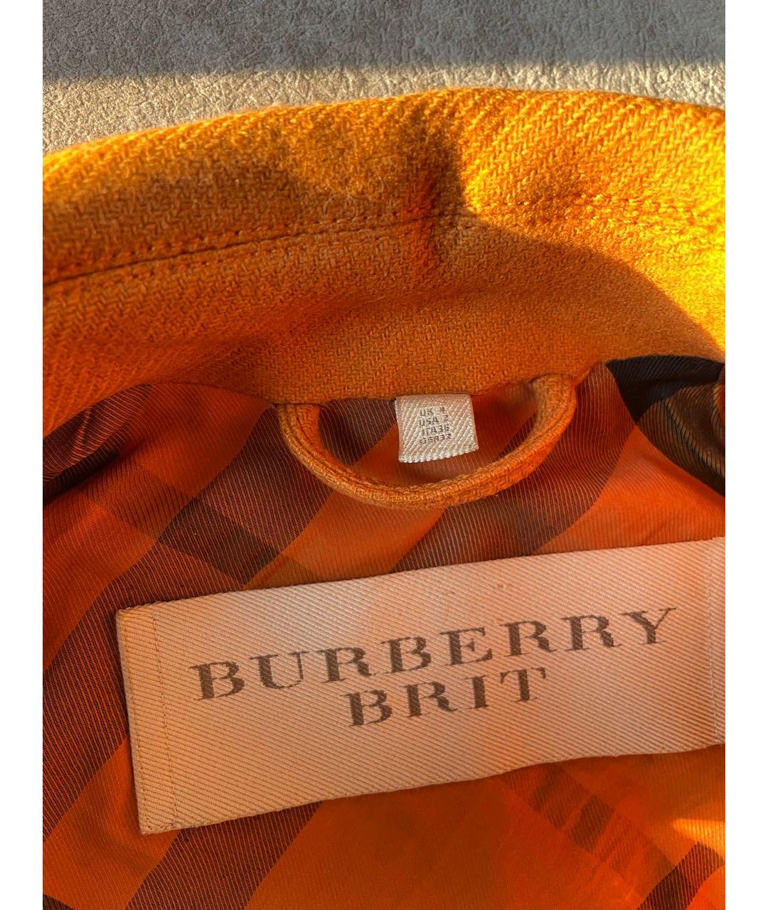 BURBERRY BRIT Оранжевое пальто, фото 5