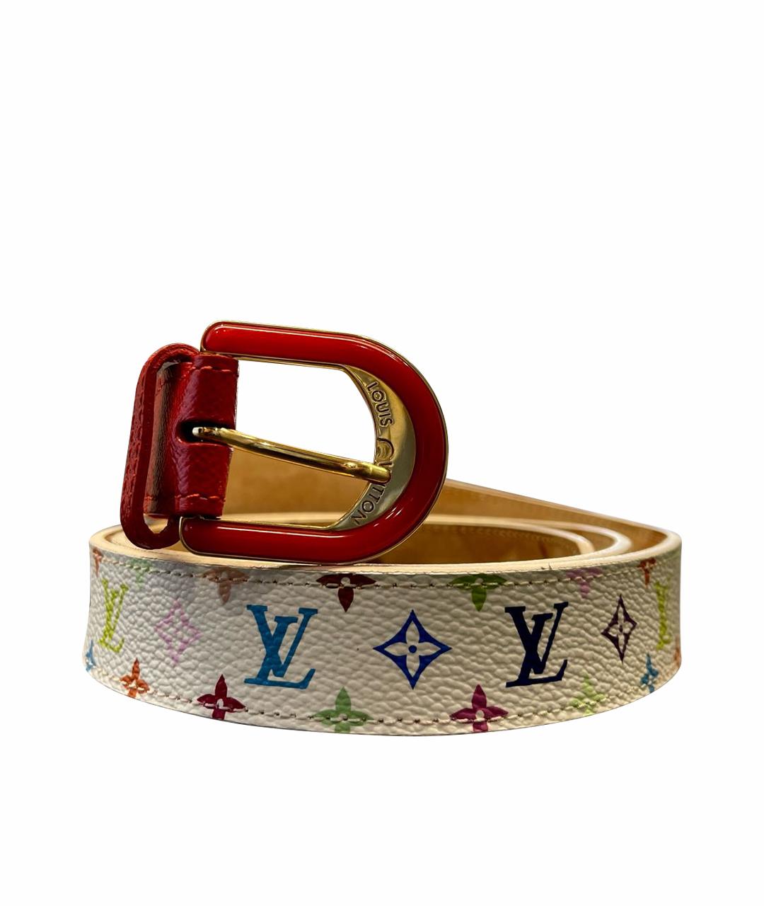 LOUIS VUITTON Белый кожаный ремень, фото 1