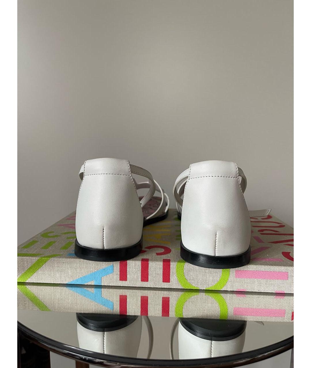 HERMES Белые кожаные сандалии, фото 6