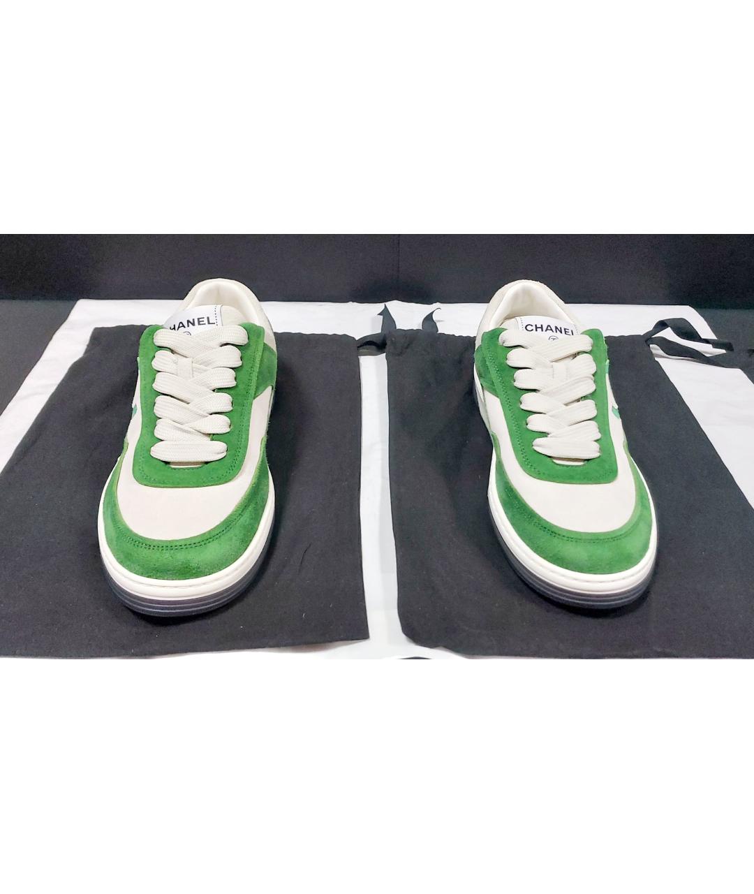 CHANEL Зеленые замшевые кроссовки, фото 2