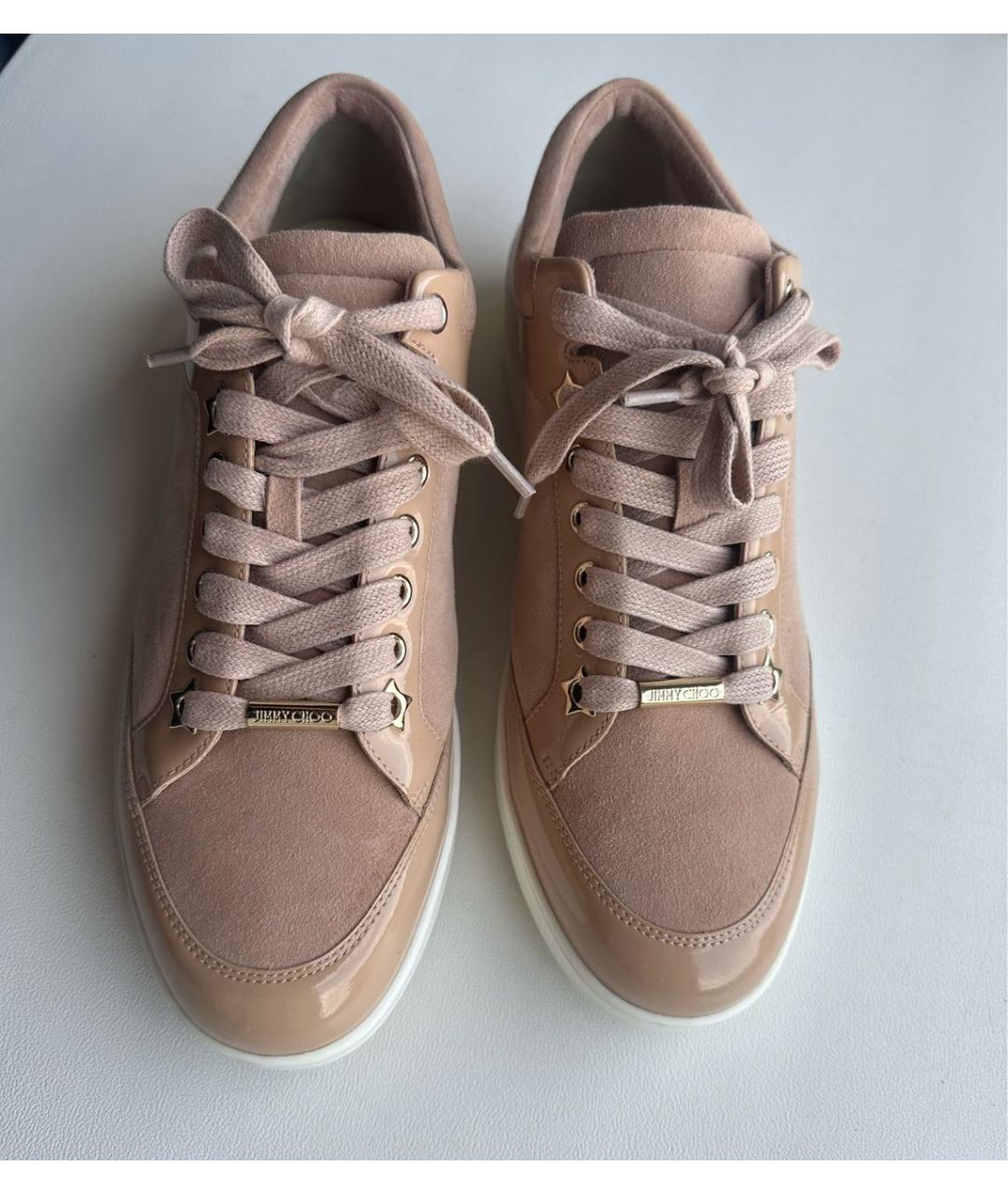 JIMMY CHOO Бежевые замшевые кеды, фото 2