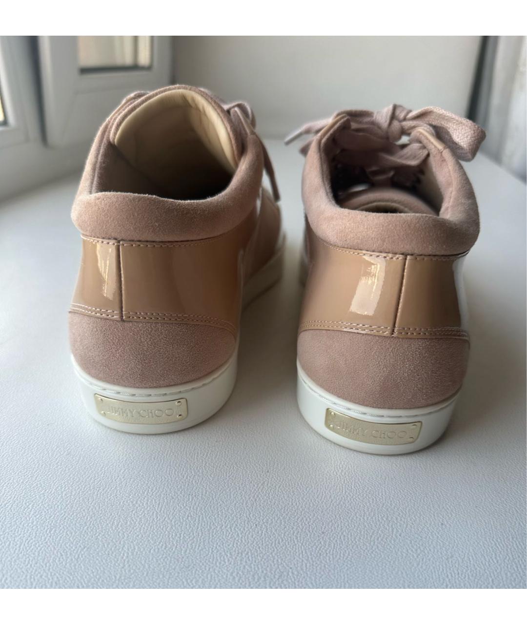 JIMMY CHOO Бежевые замшевые кеды, фото 4