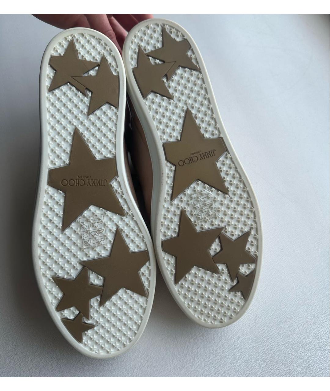 JIMMY CHOO Бежевые замшевые кеды, фото 5