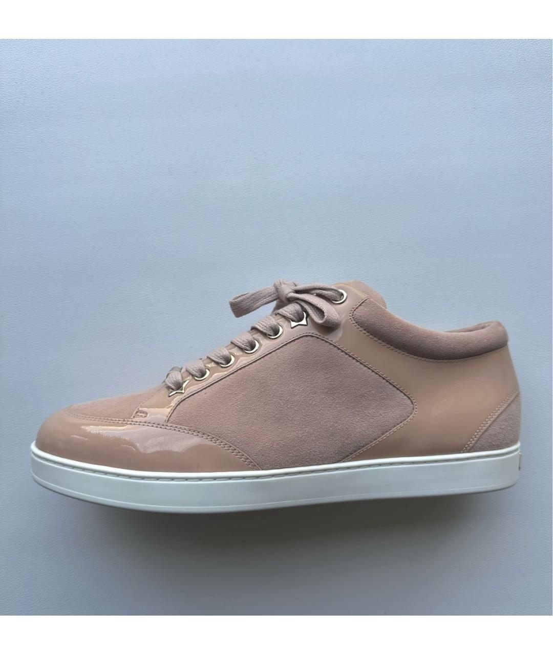 JIMMY CHOO Бежевые замшевые кеды, фото 7