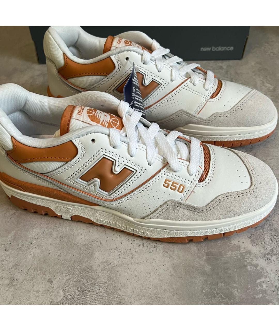 NEW BALANCE Белые кожаные кеды, фото 3