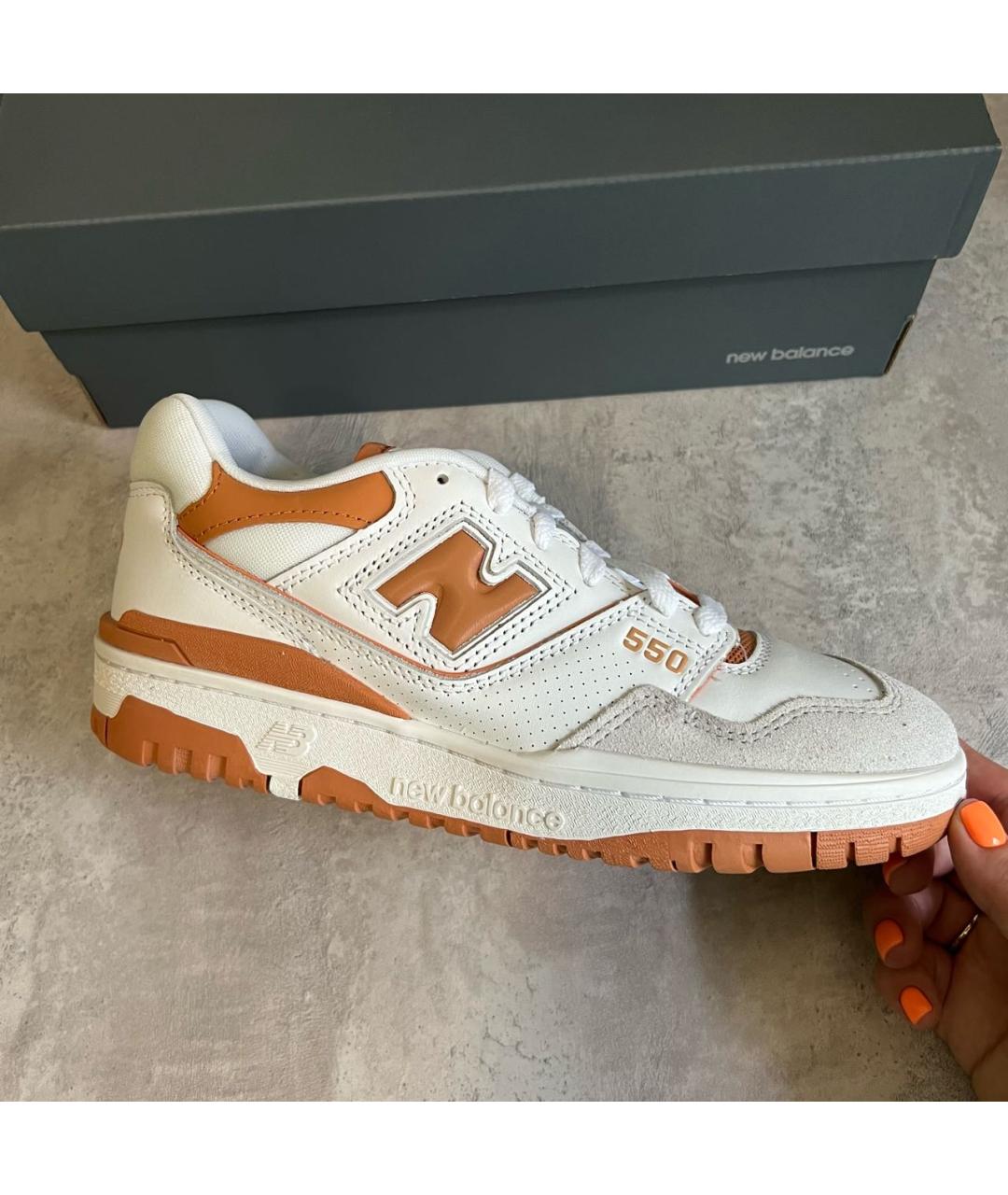 NEW BALANCE Белые кожаные кеды, фото 5