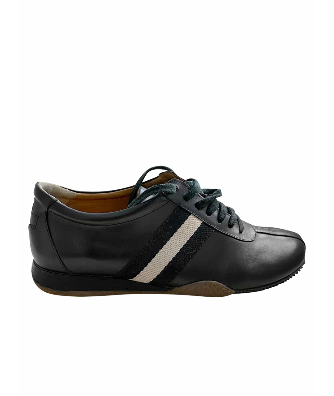 BALLY Черные кожаные кроссовки, фото 1