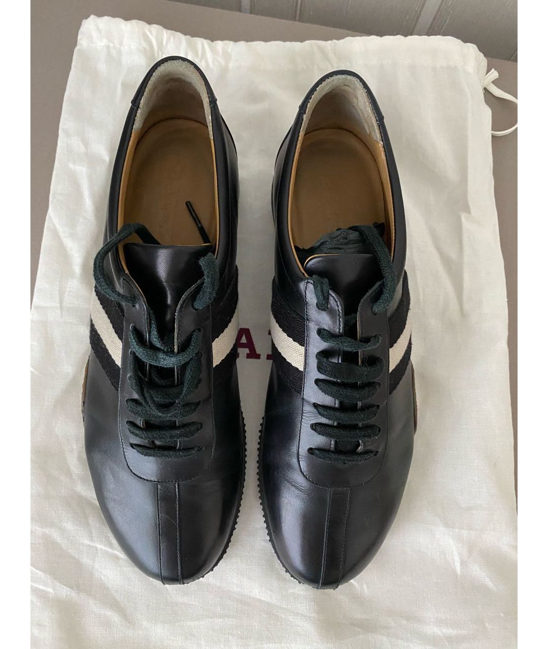 BALLY Черные кожаные кроссовки, фото 2