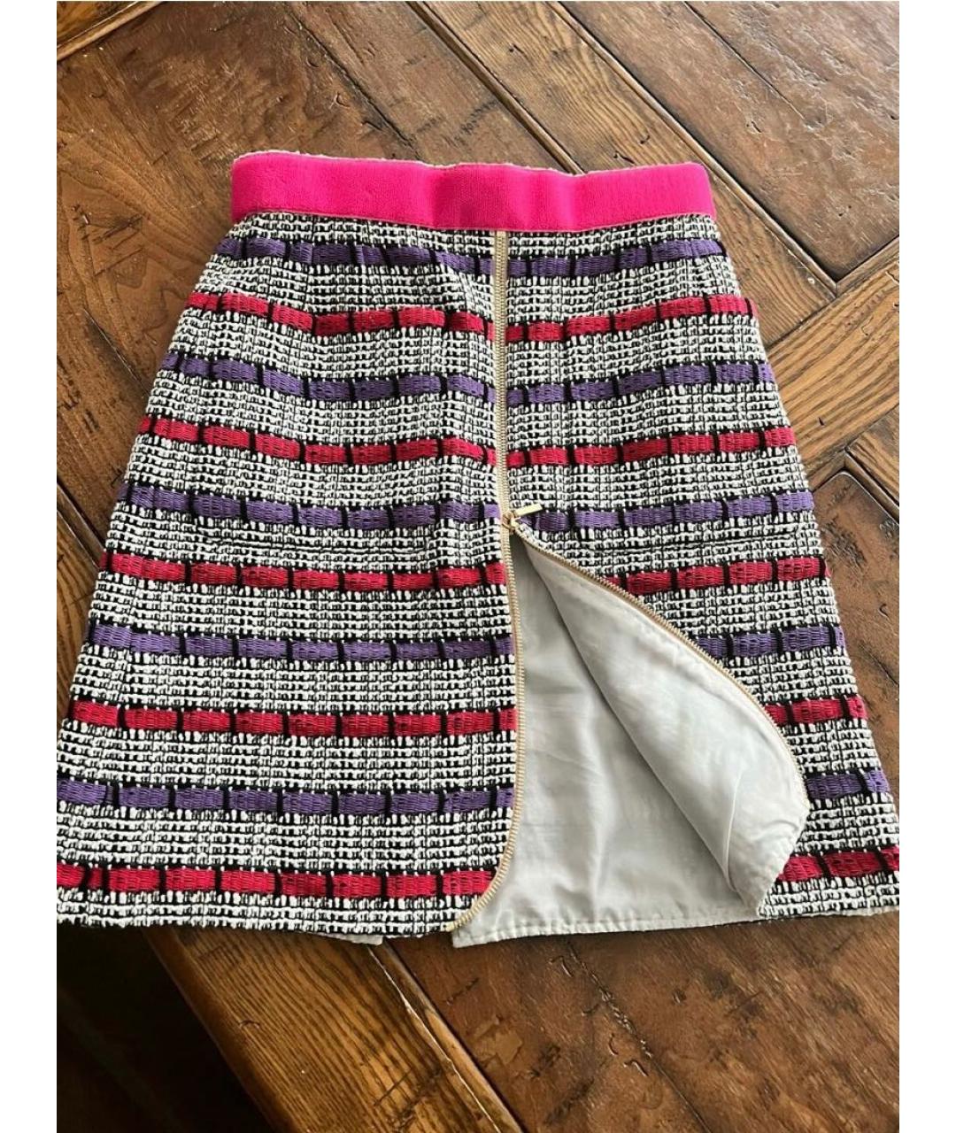 CHANEL PRE-OWNED Розовая твидовая юбка мини, фото 2