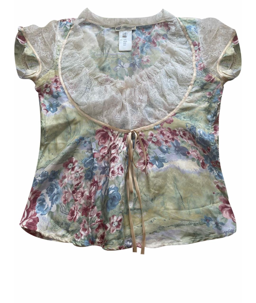 BLUMARINE Мульти шелковая блузы, фото 1