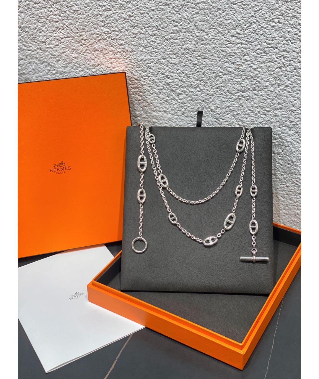 HERMES Серебряное серебряное колье, фото 4