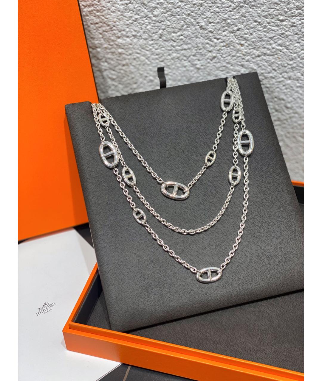 HERMES Серебряное серебряное колье, фото 3