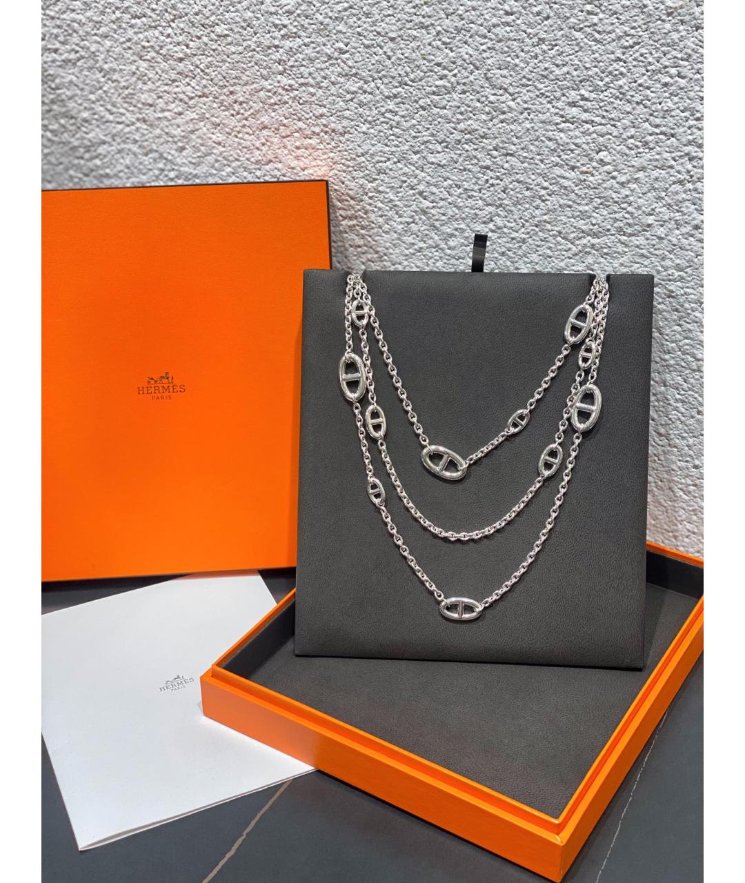 HERMES Серебряное серебряное колье, фото 6
