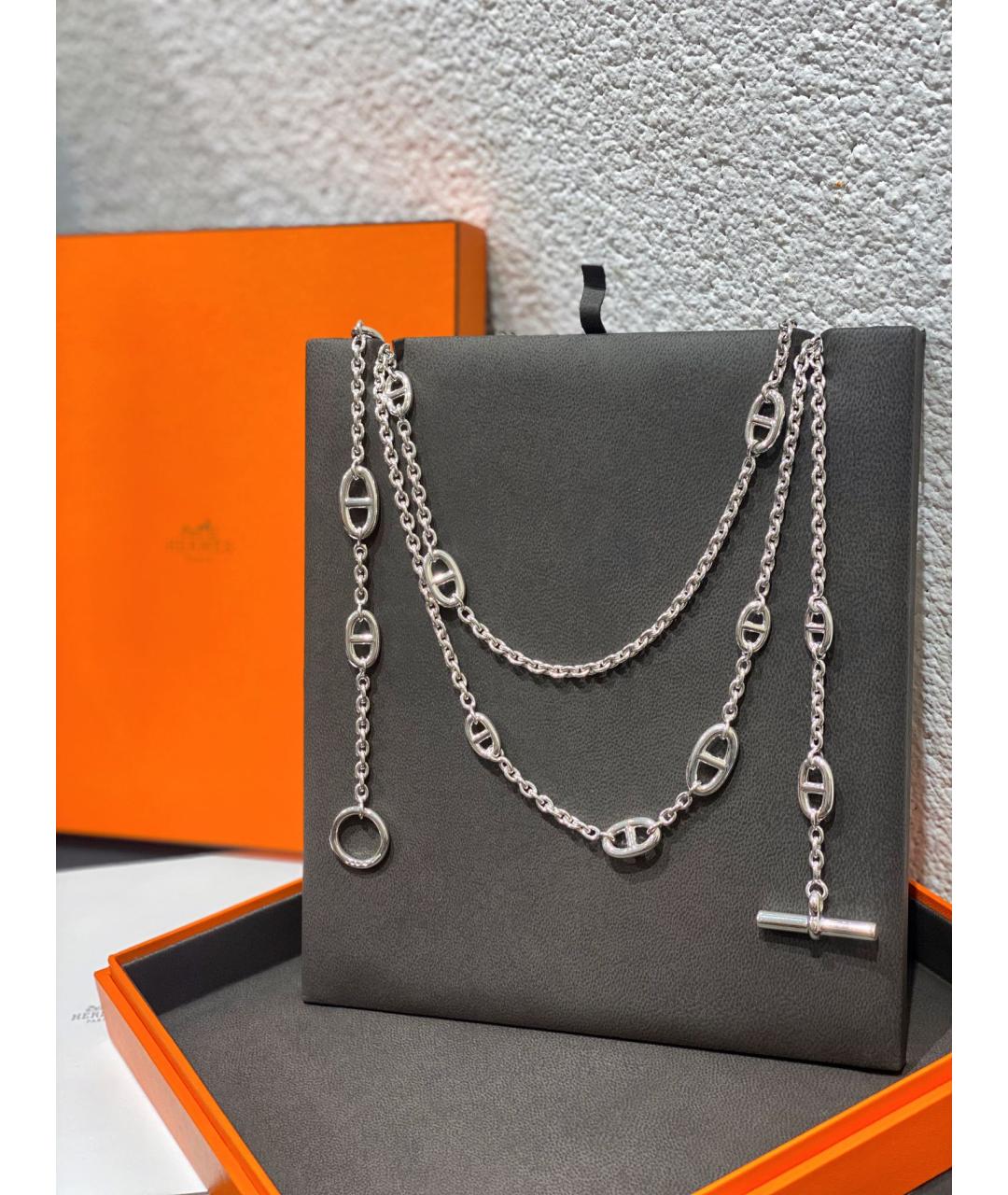 HERMES Серебряное серебряное колье, фото 5