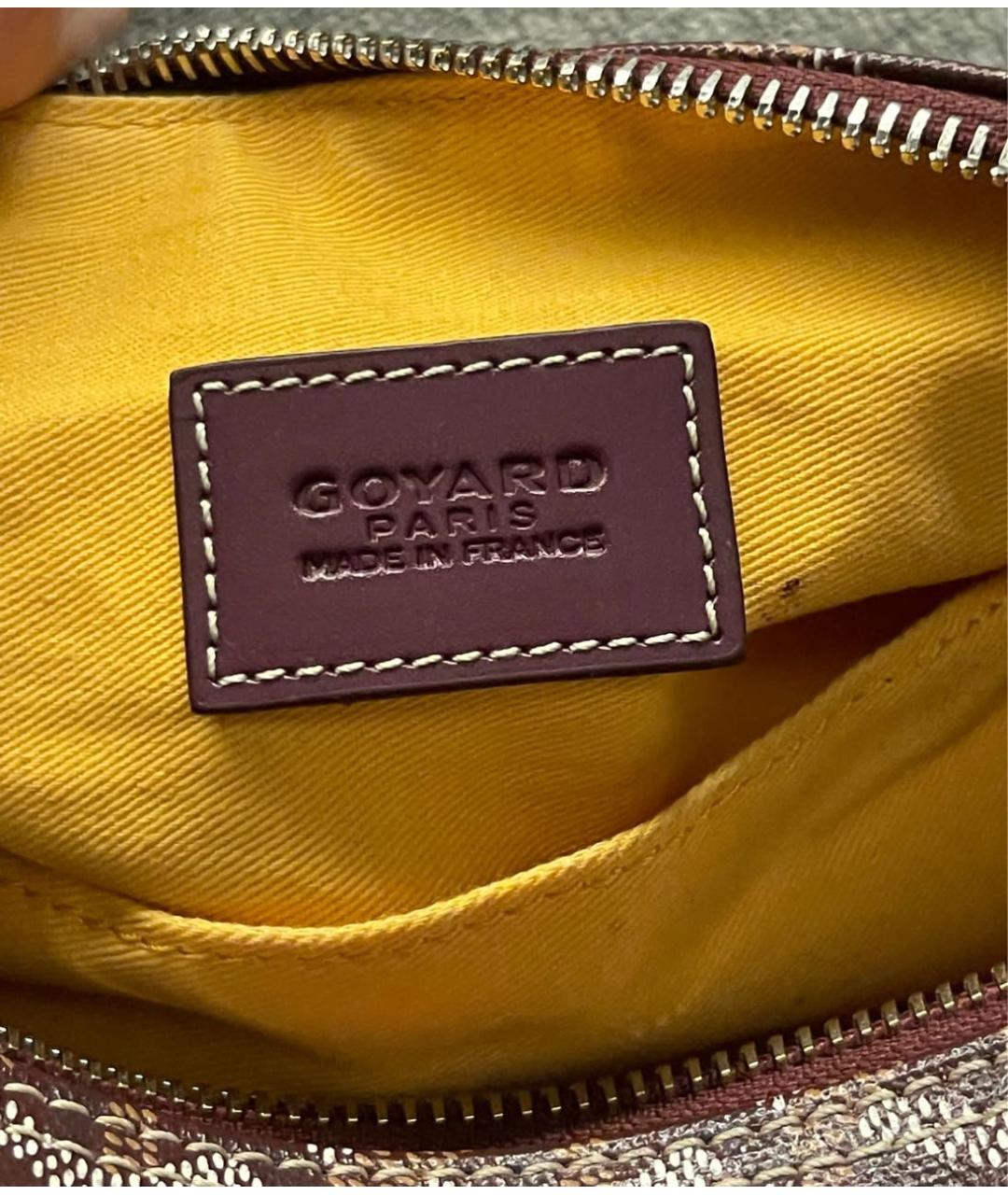 GOYARD Коричневая кожаная косметичка, фото 3