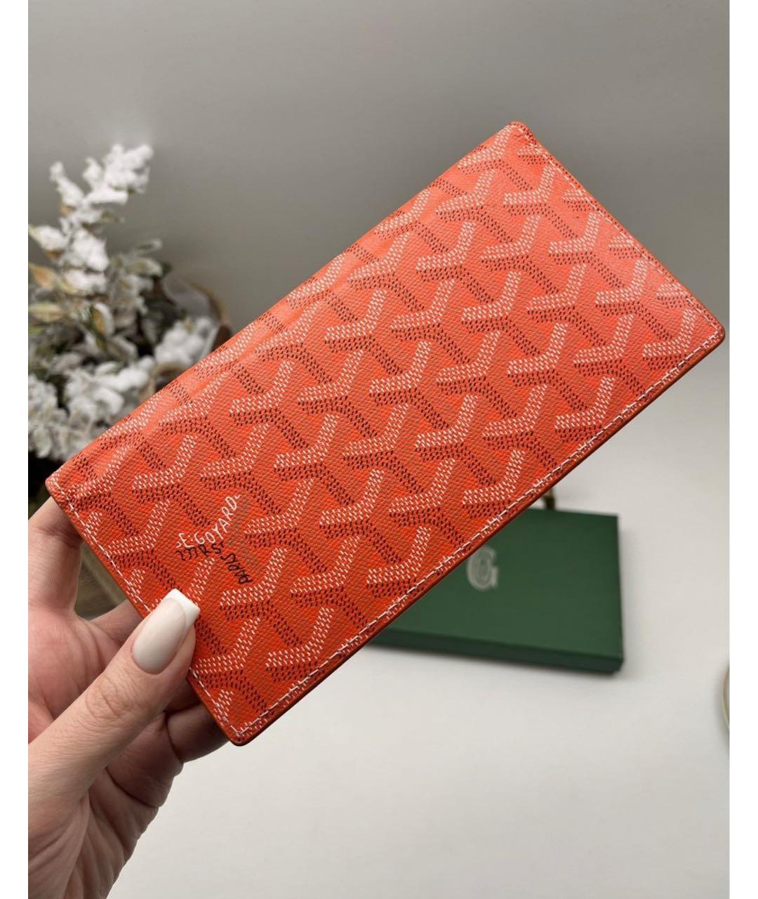 GOYARD Оранжевый кожаный кошелек, фото 3