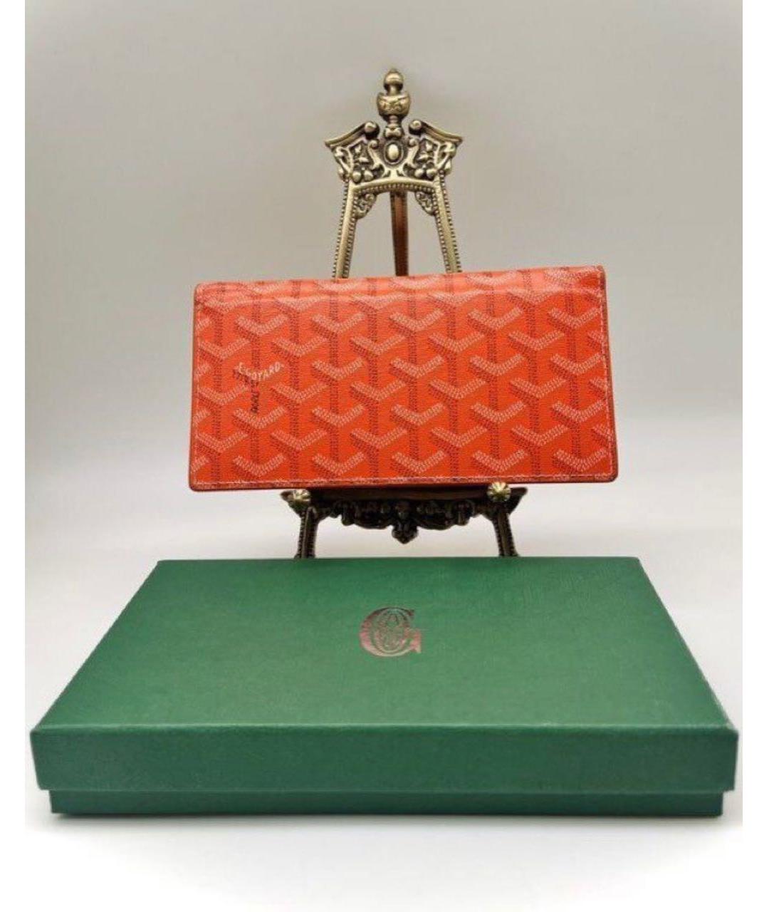 GOYARD Оранжевый кожаный кошелек, фото 7