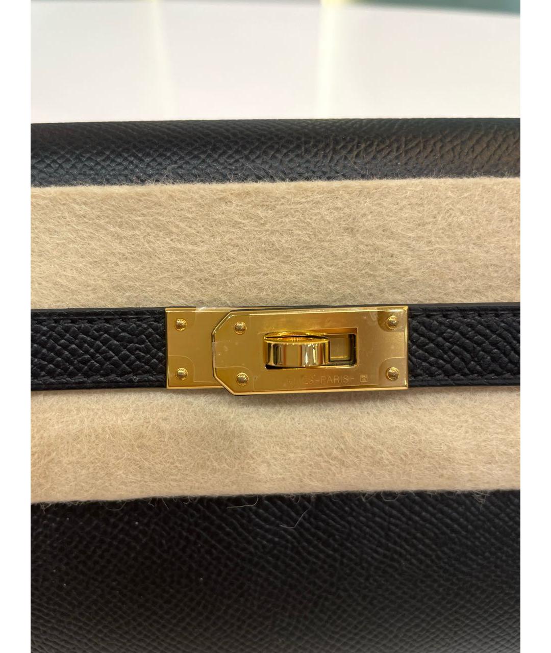 HERMES Черная кожаная сумка через плечо, фото 4