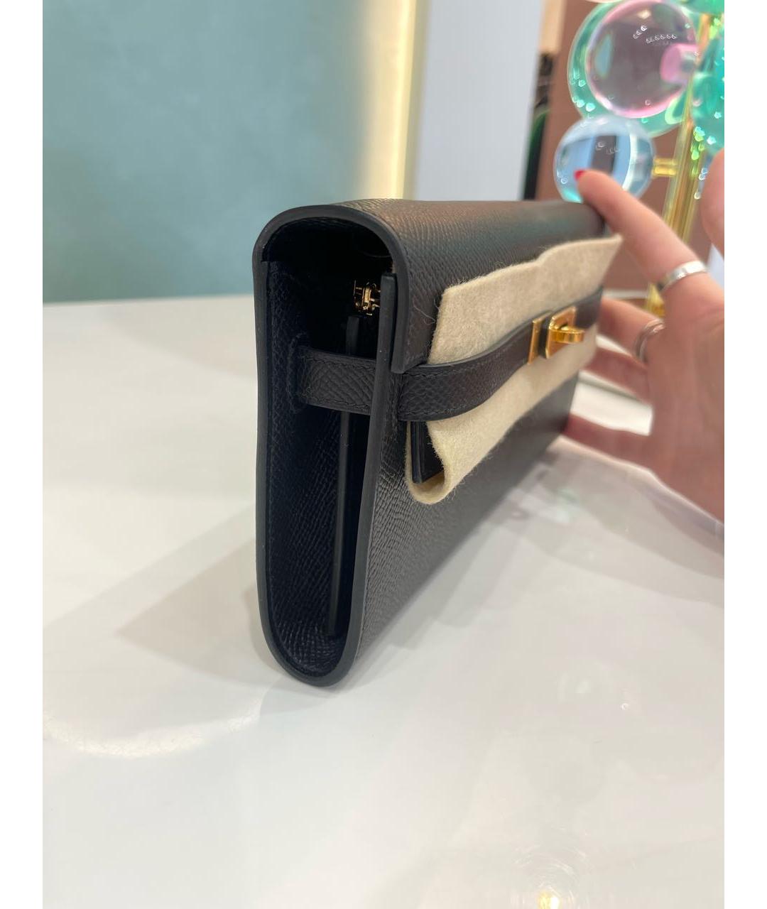 HERMES Черная кожаная сумка через плечо, фото 3