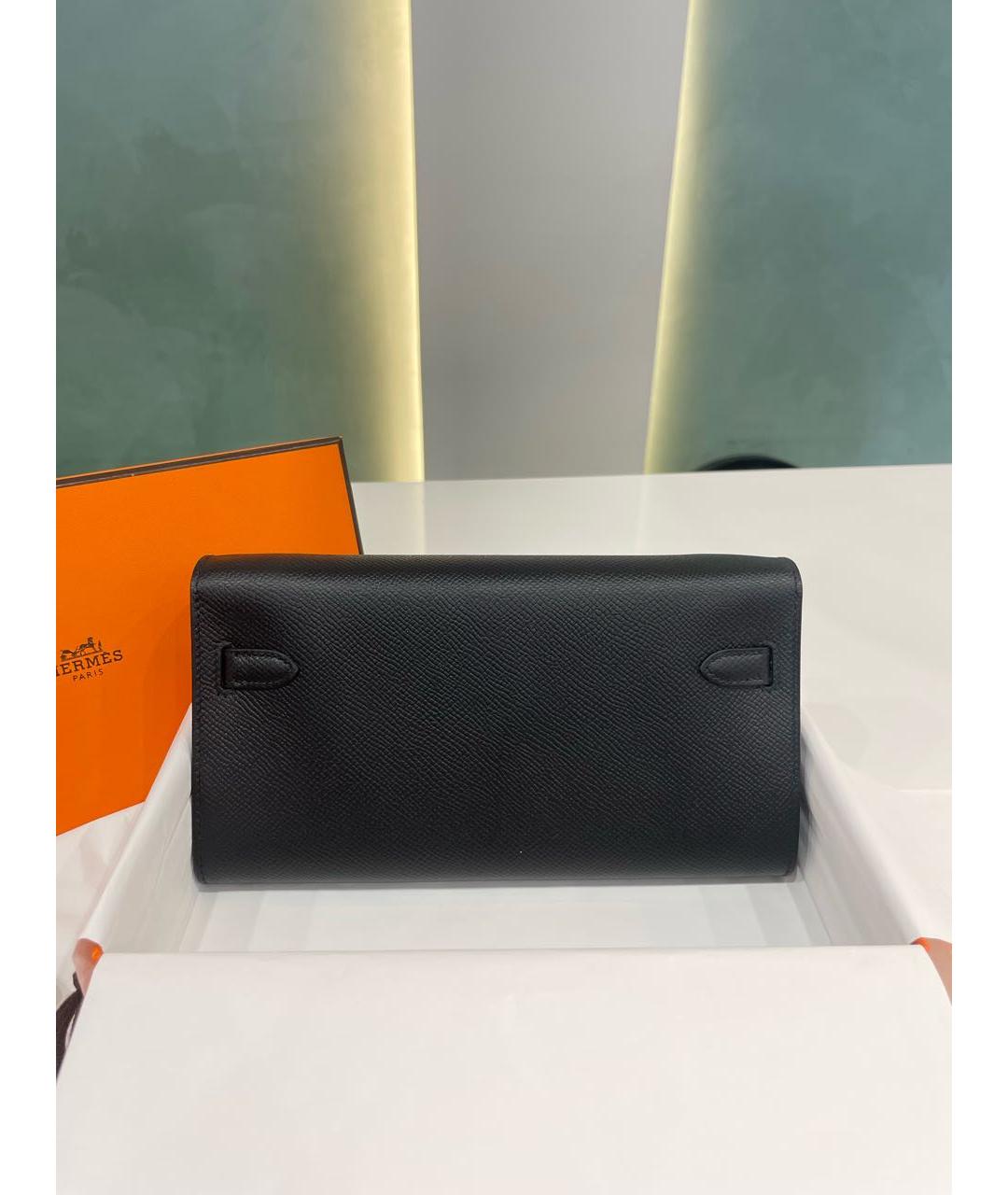 HERMES Черная кожаная сумка через плечо, фото 2
