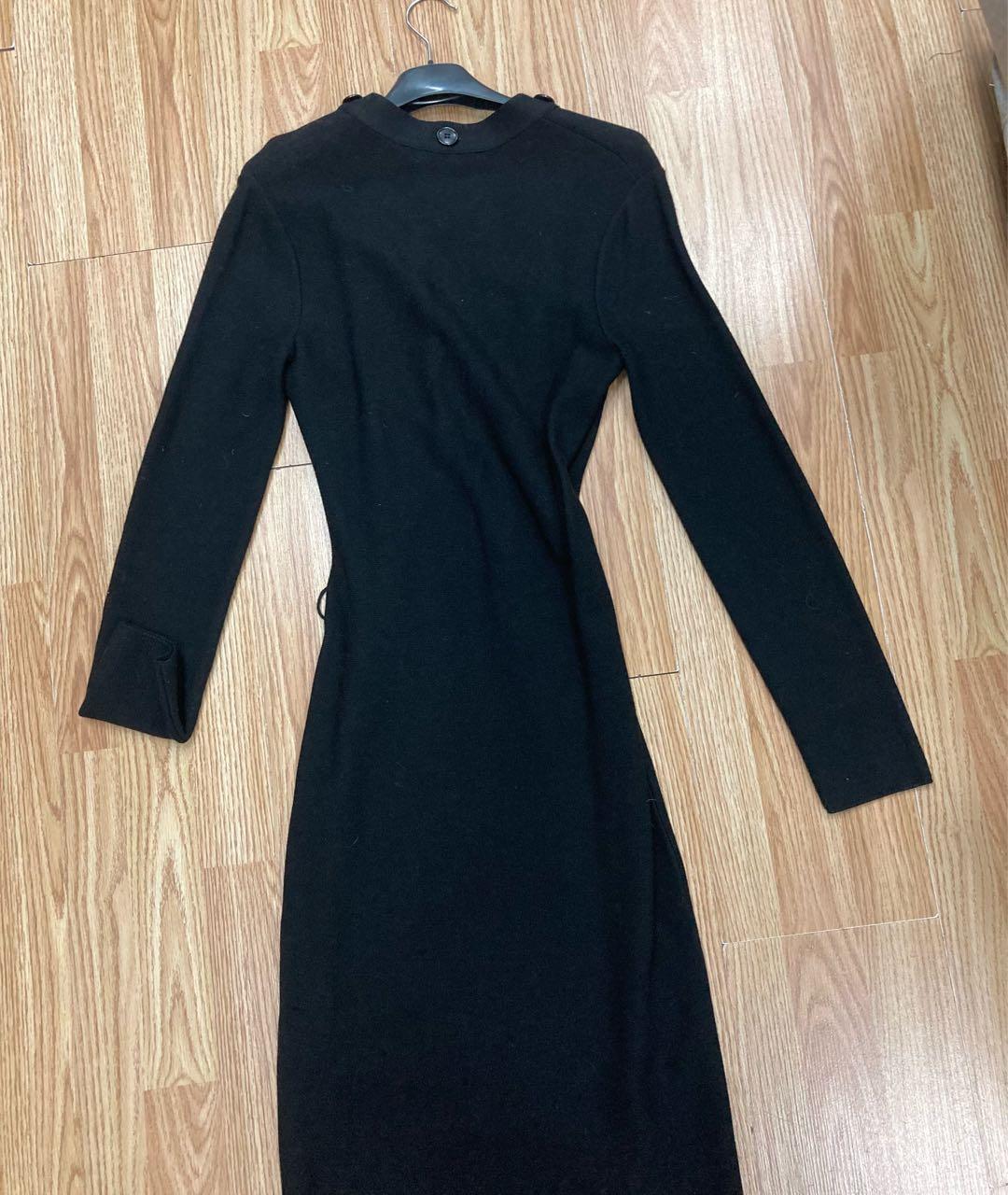 CHRISTIAN DIOR Черное шерстяное повседневное платье, фото 2