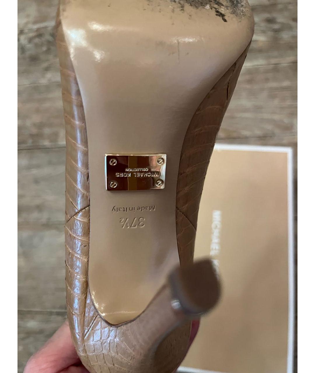 MICHAEL KORS COLLECTION Бежевые туфли из экзотической кожи, фото 7