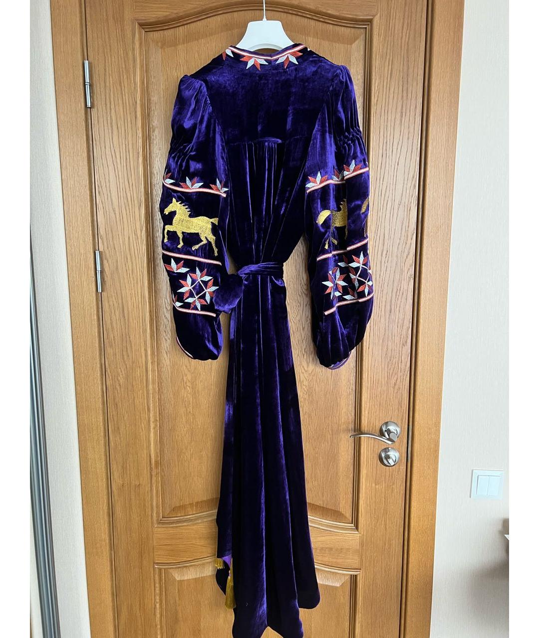 YULIYA MAGDYCH Фиолетовое бархатное вечернее платье, фото 3