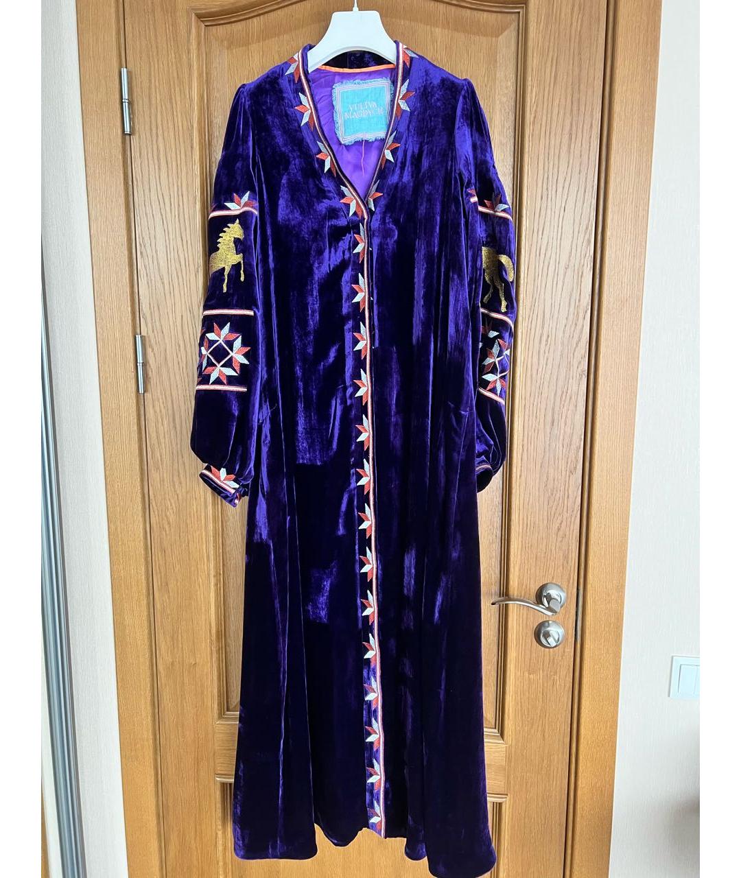 YULIYA MAGDYCH Фиолетовое бархатное вечернее платье, фото 6
