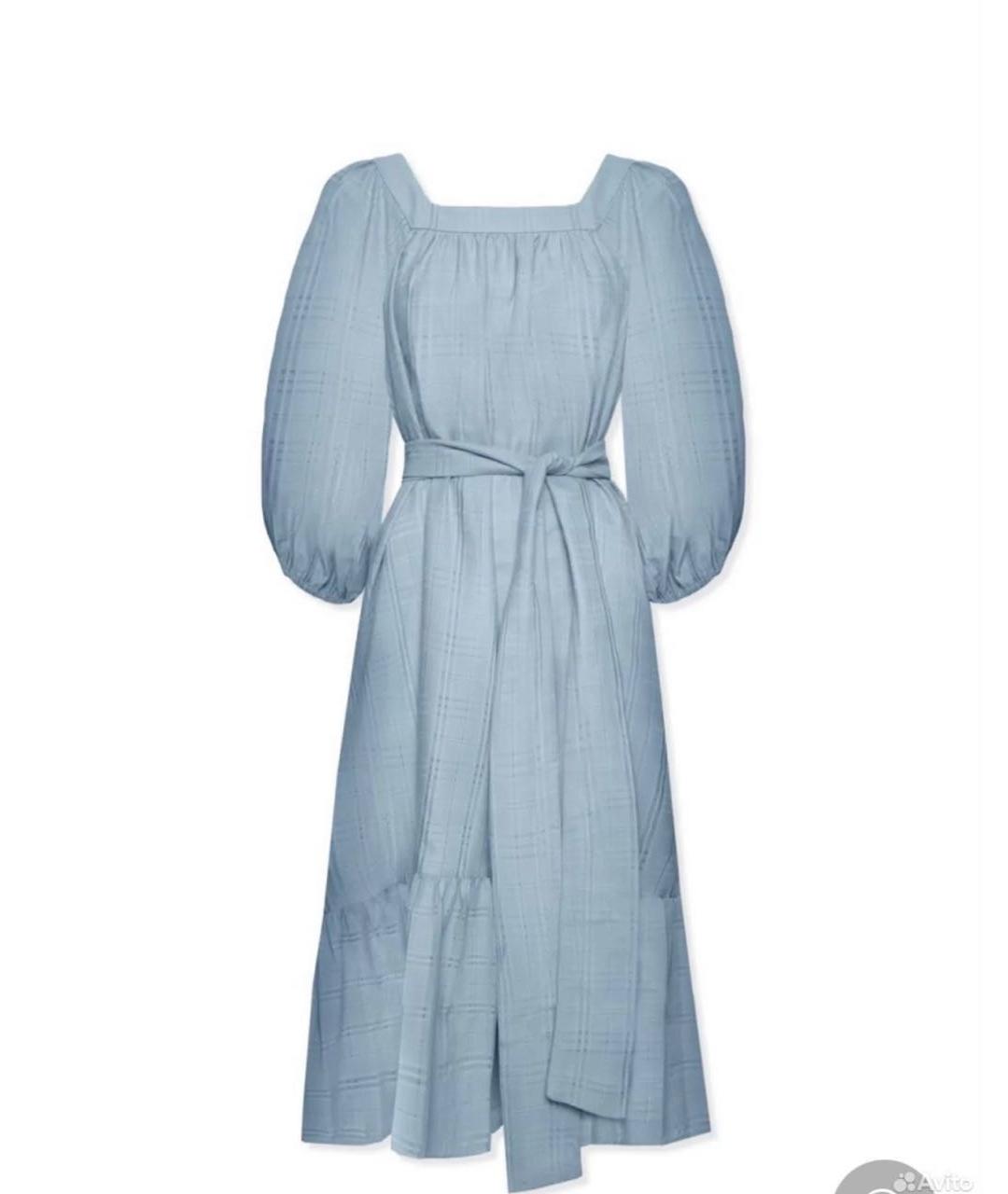 LISA MARIE FERNANDEZ Голубое льняное повседневное платье, фото 8