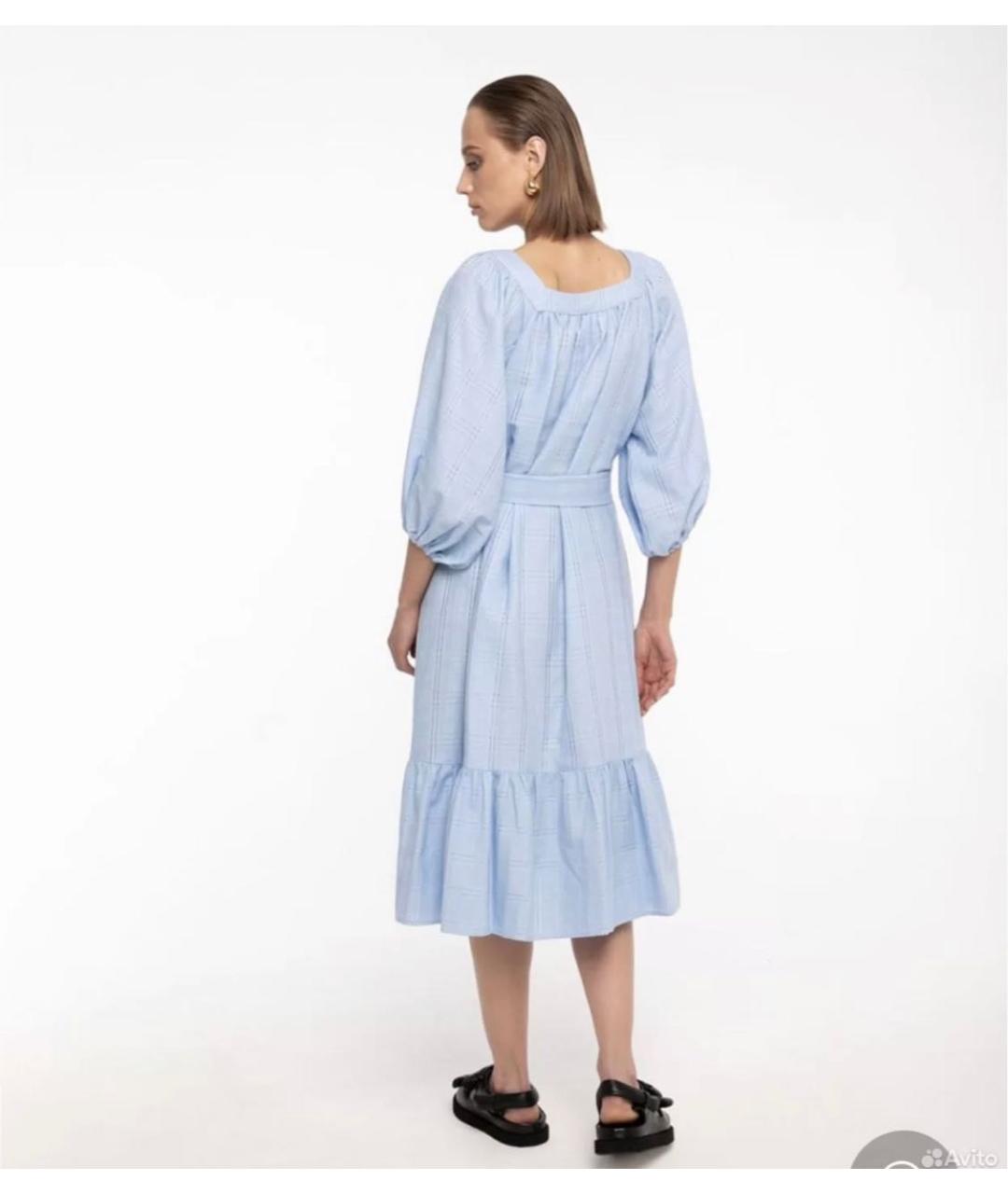 LISA MARIE FERNANDEZ Голубое льняное повседневное платье, фото 3