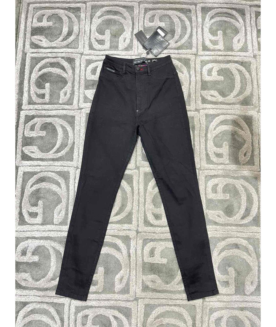 PHILIPP PLEIN Черные хлопко-эластановые джинсы слим, фото 9