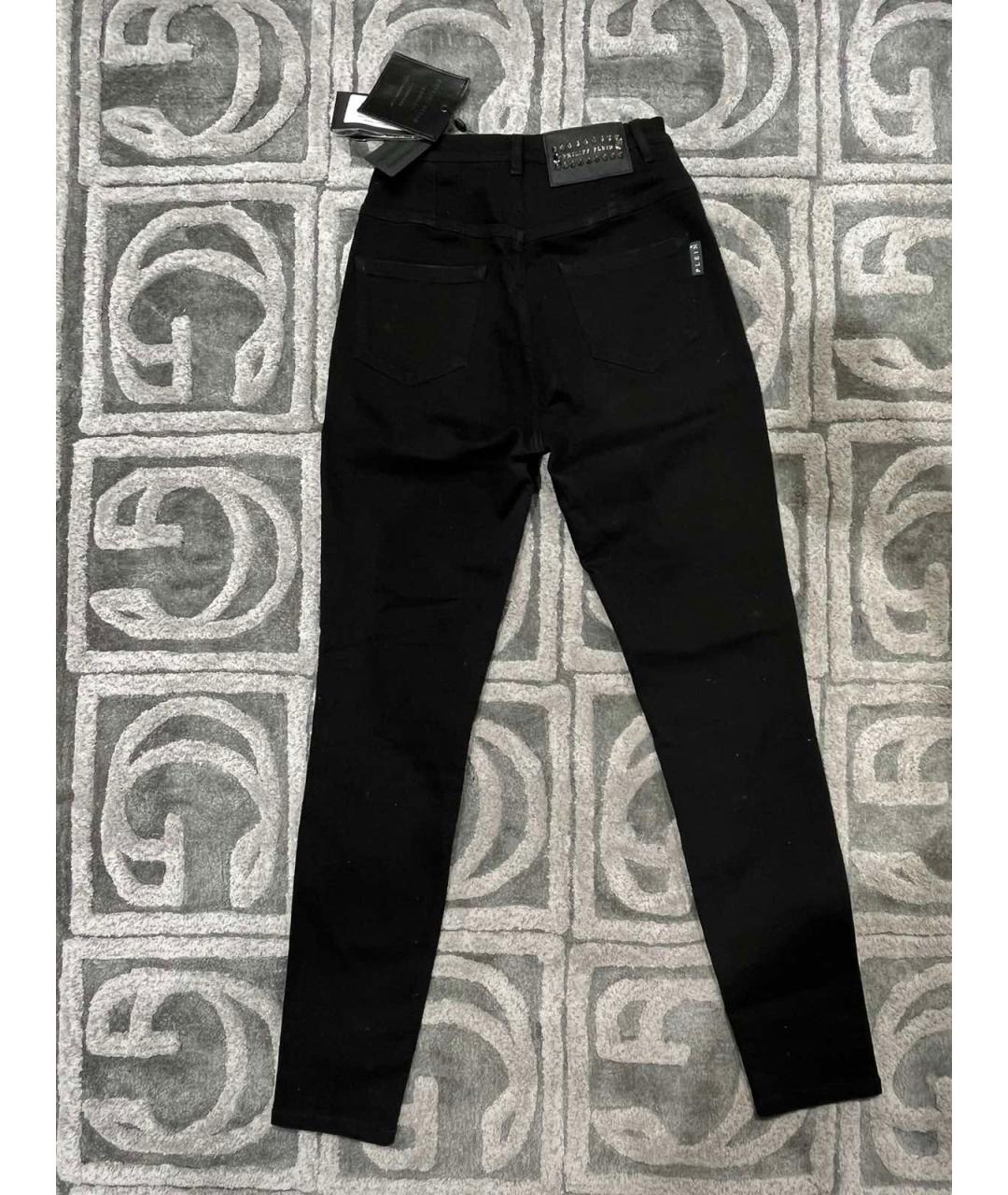 PHILIPP PLEIN Черные хлопко-эластановые джинсы слим, фото 2