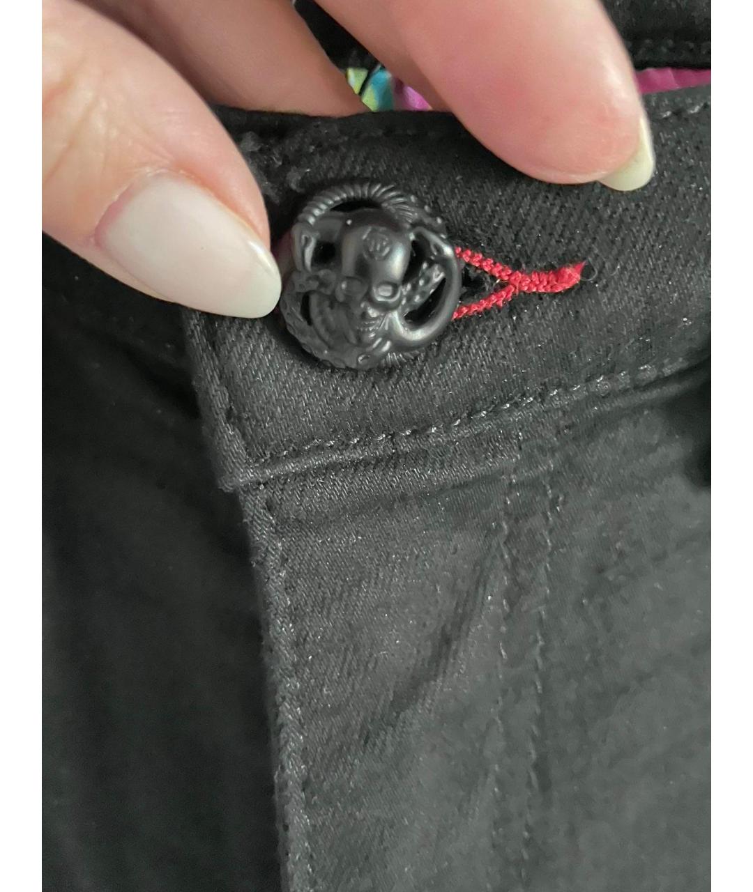 PHILIPP PLEIN Черные хлопко-эластановые джинсы слим, фото 7