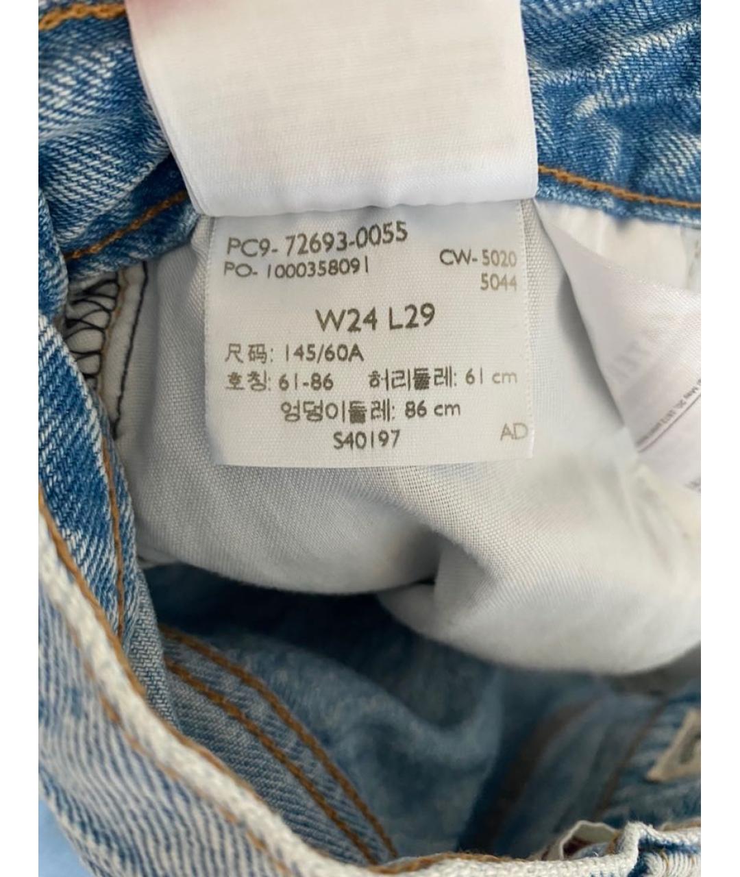 LEVI'S Голубые хлопковые прямые джинсы, фото 4