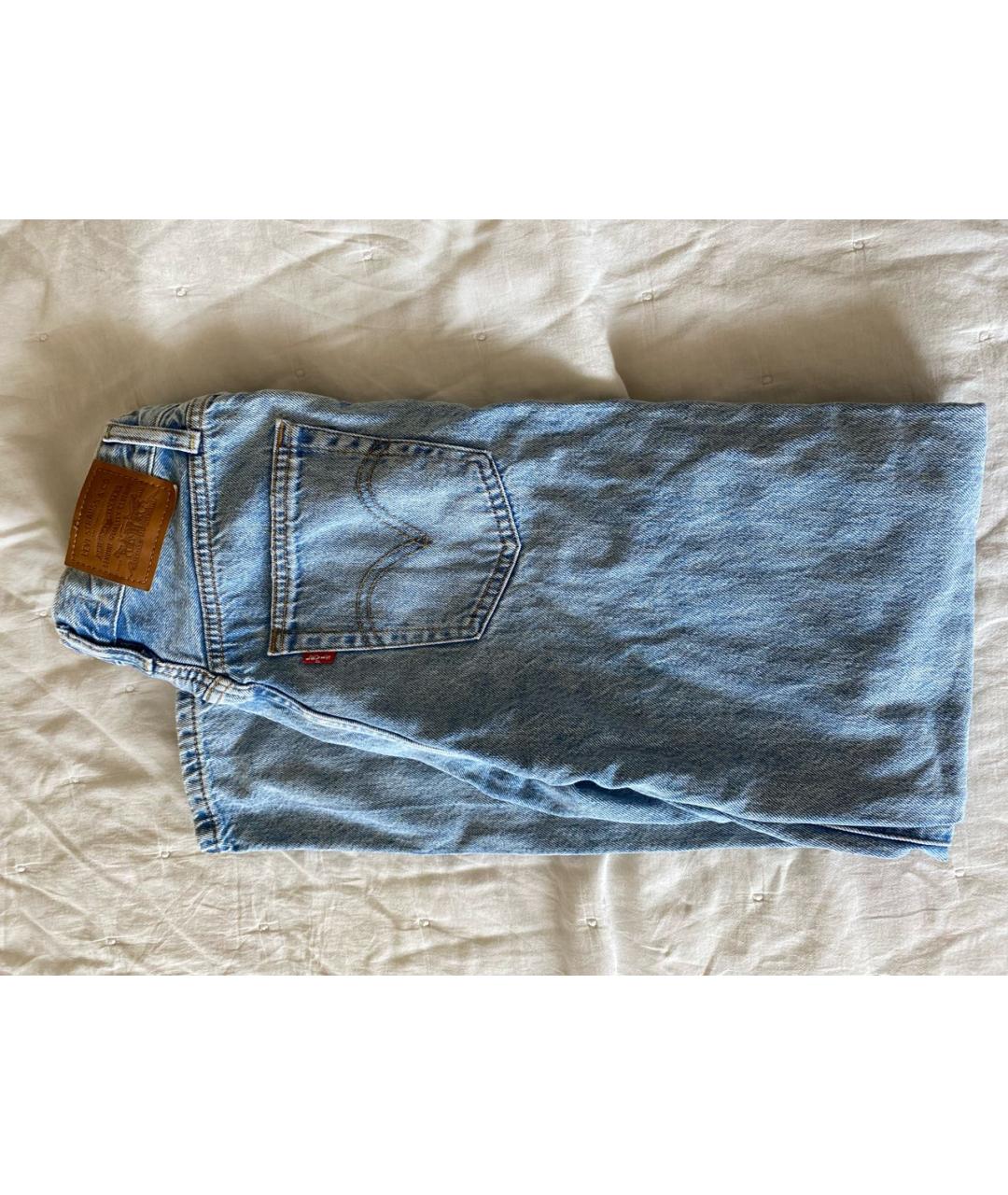 LEVI'S Голубые хлопковые прямые джинсы, фото 6
