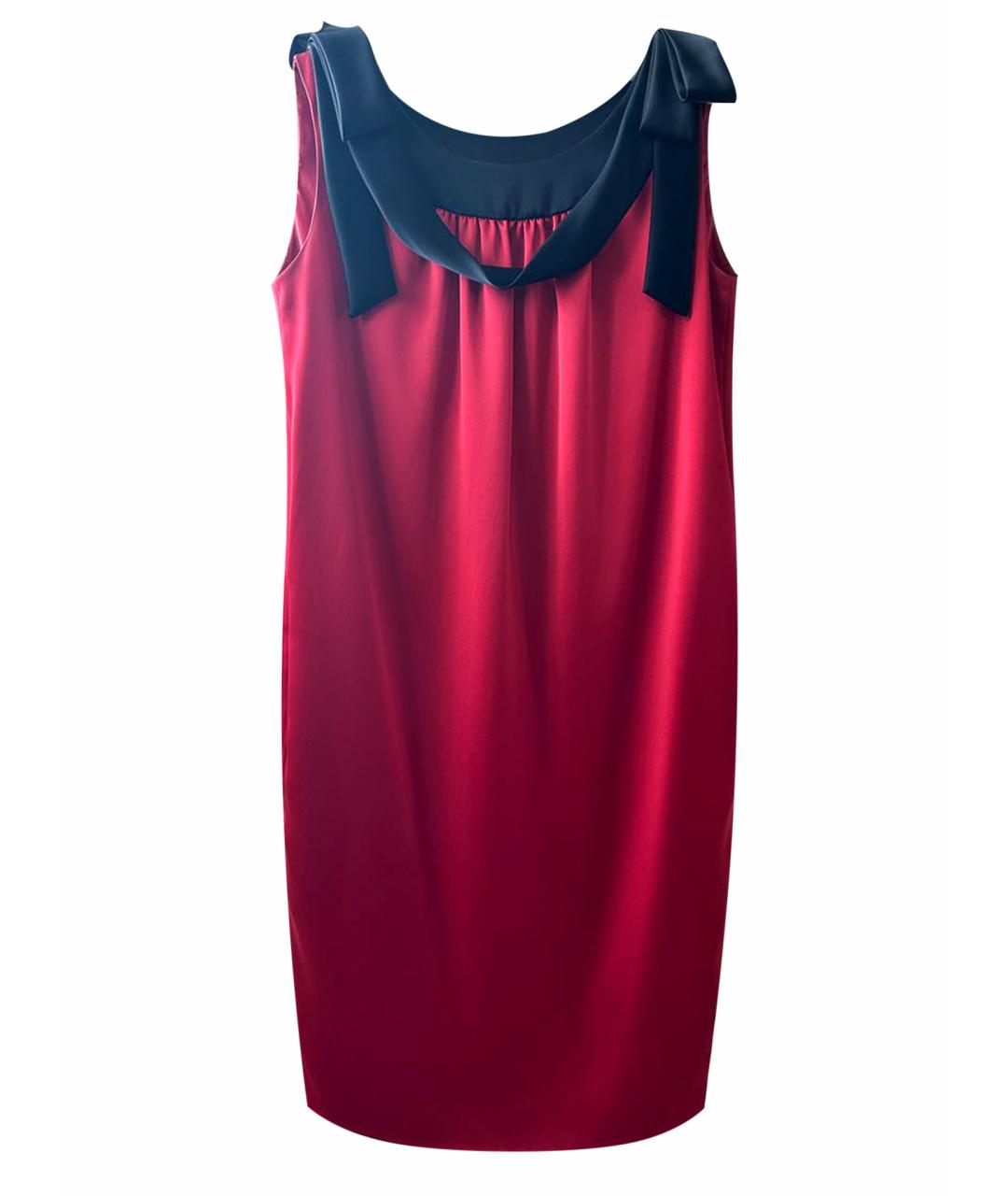 MOSCHINO Красное ацетатное коктейльное платье, фото 1