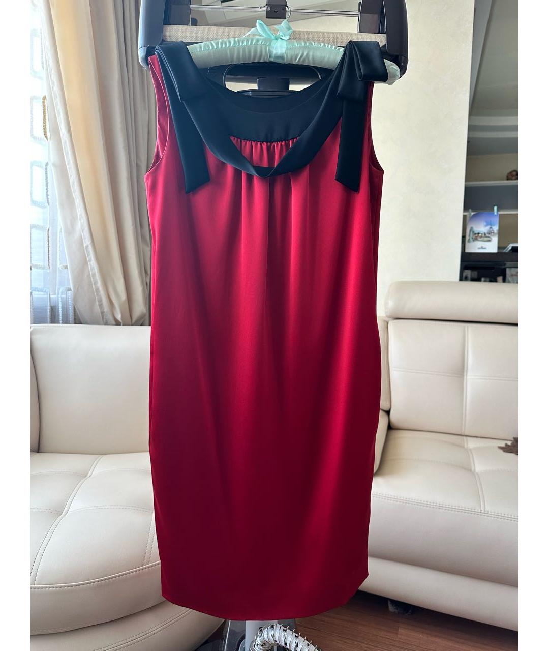 MOSCHINO Красное ацетатное коктейльное платье, фото 5
