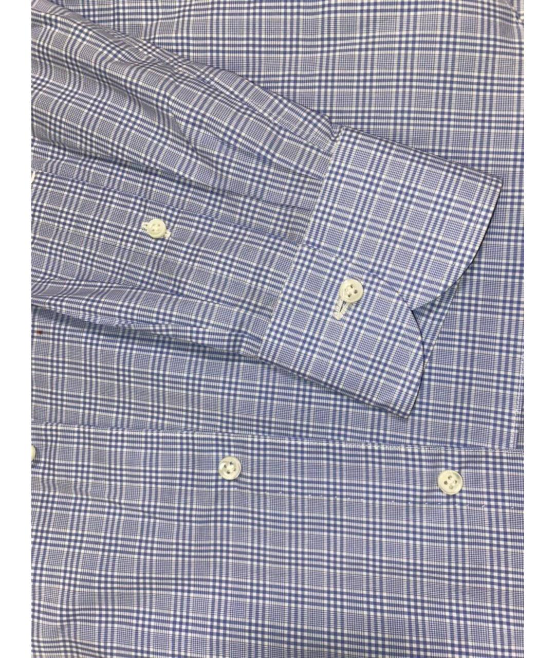 LUIGI BORRELLI Голубая хлопковая классическая рубашка, фото 4