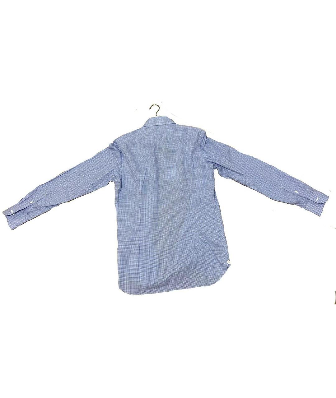 LUIGI BORRELLI Голубая хлопковая классическая рубашка, фото 2