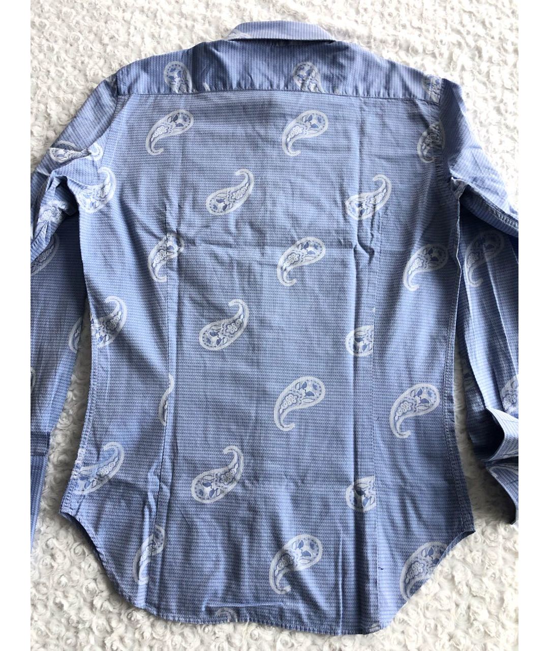 ETRO Голубая хлопковая кэжуал рубашка, фото 2