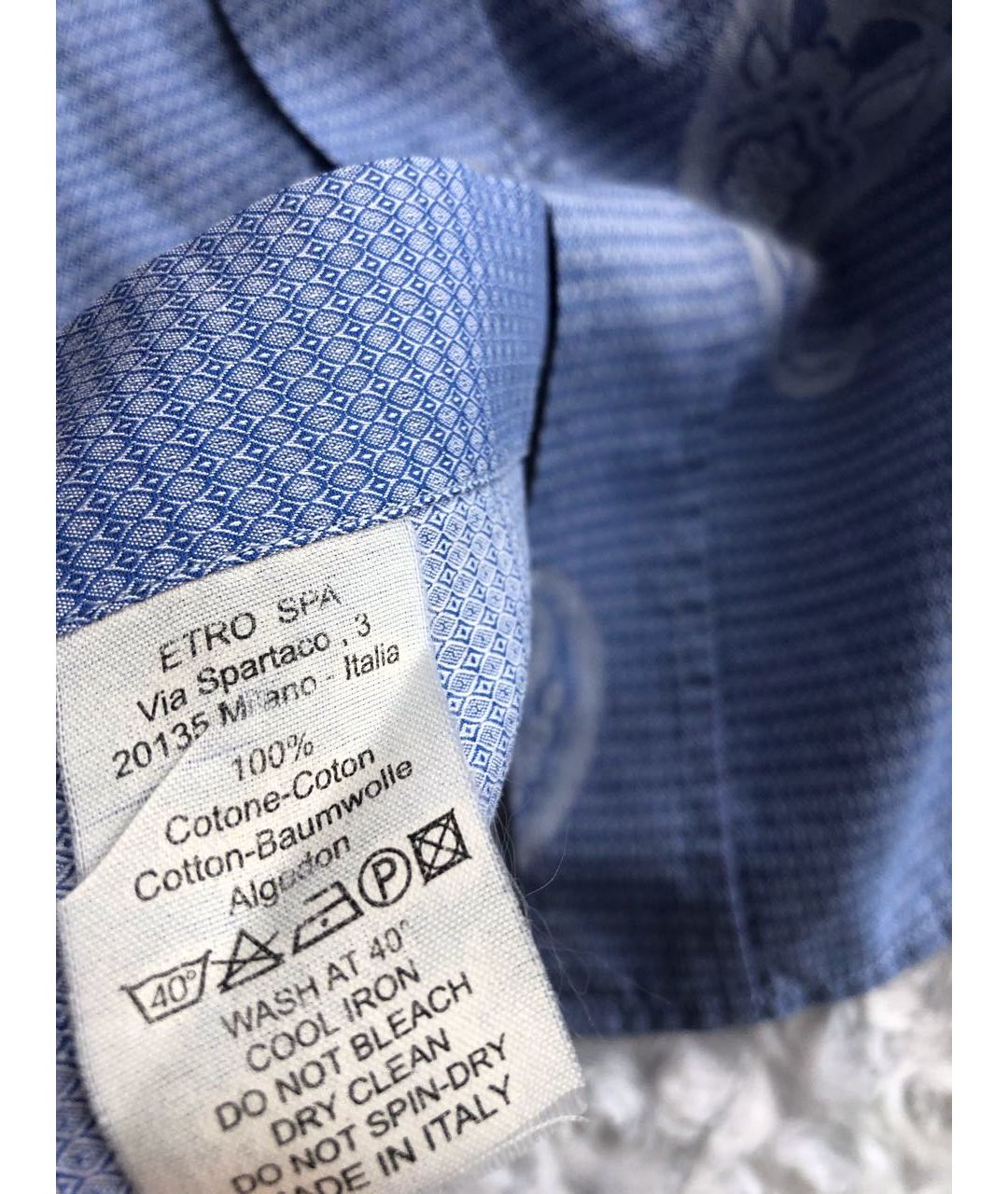 ETRO Голубая хлопковая кэжуал рубашка, фото 8