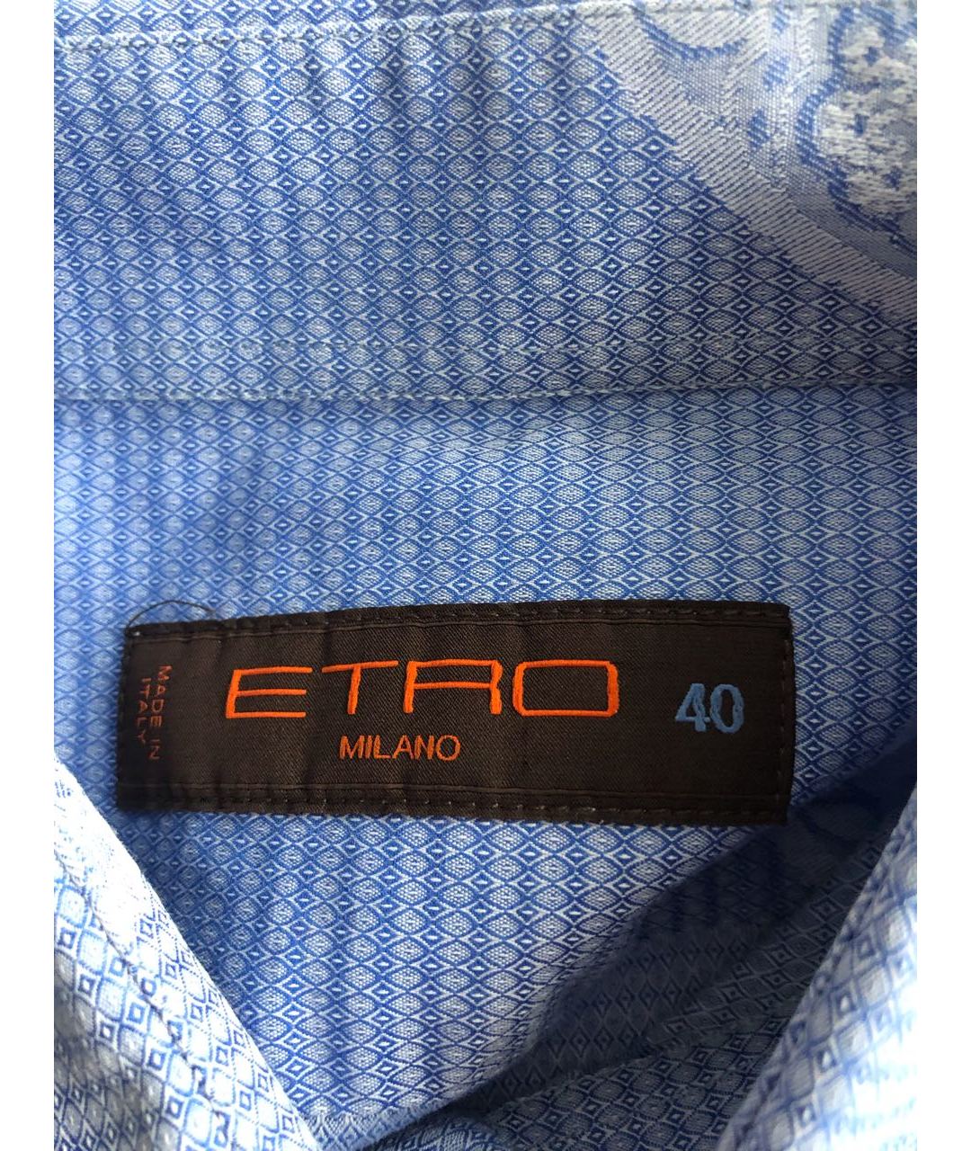 ETRO Голубая хлопковая кэжуал рубашка, фото 7
