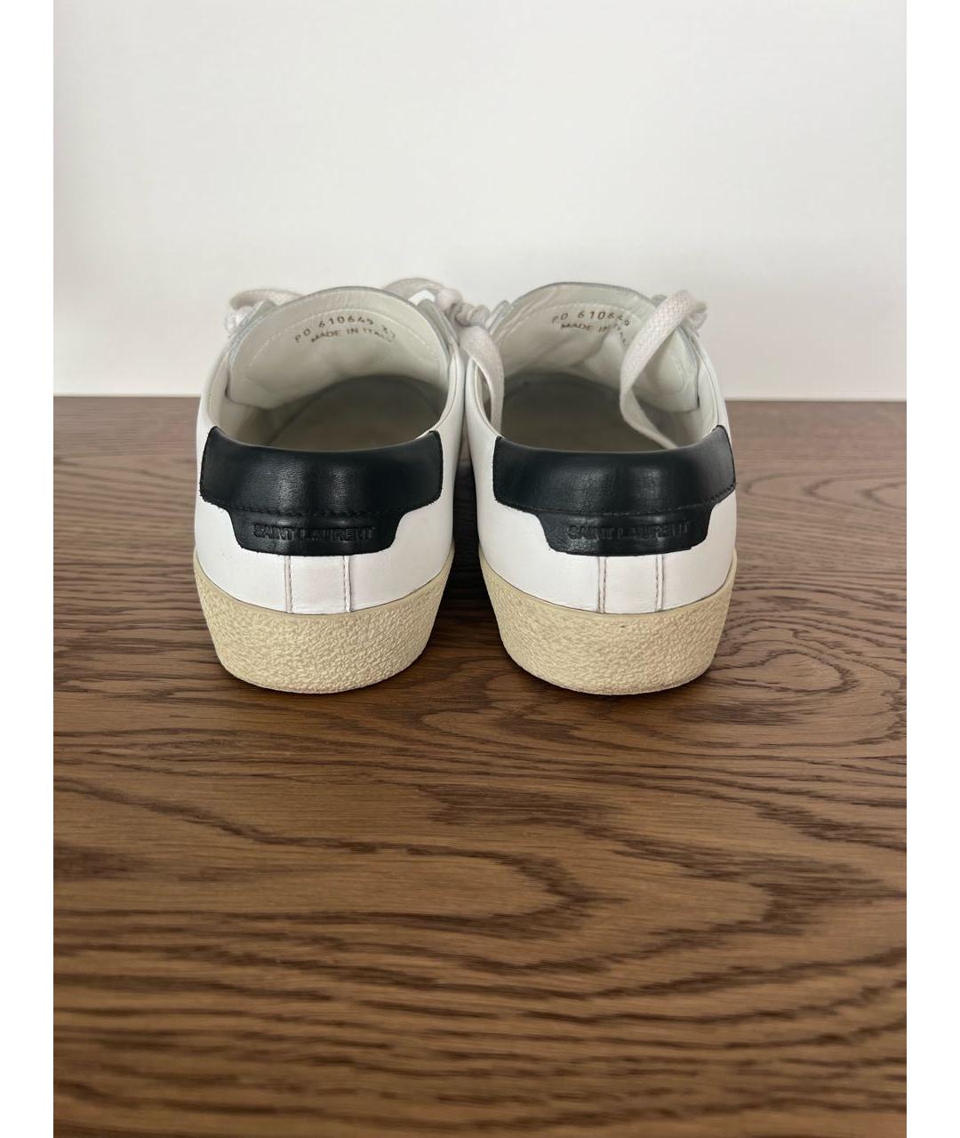 SAINT LAURENT Белые кожаные кеды, фото 3
