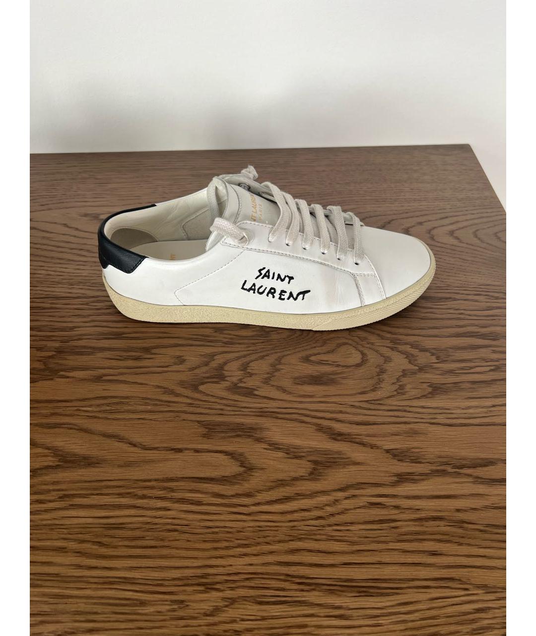 SAINT LAURENT Белые кожаные кеды, фото 8