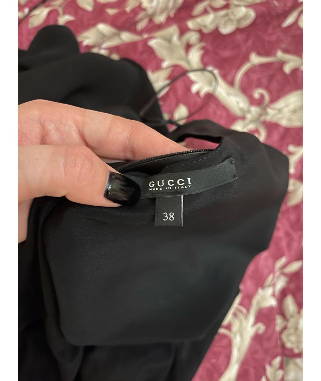 GUCCI Черное шелковое вечернее платье, фото 3